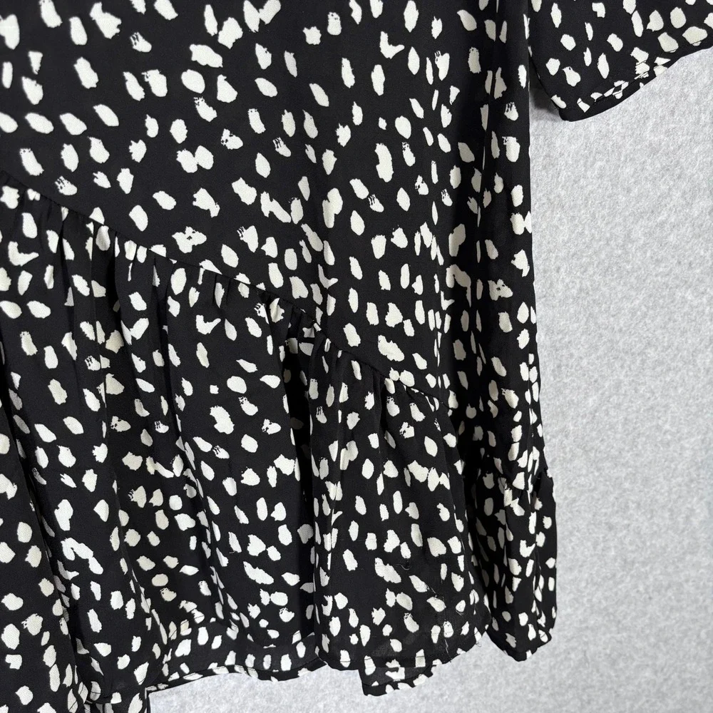 Hayden Girls Babydoll Dress Large Dalmatian Tiered Asymmetric Ruffles Flowy‎